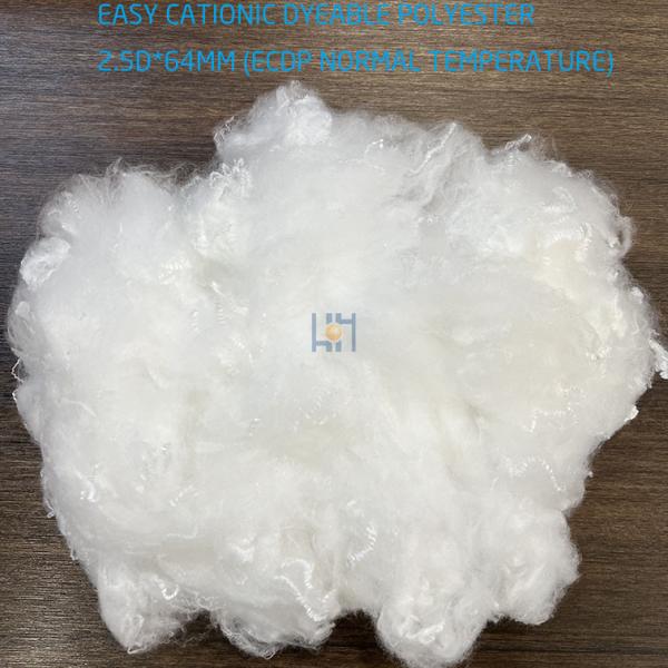 Easy Cationic Dyeable Polyester Excellent Color Fastness For Textile Production 2.5Dx64mm