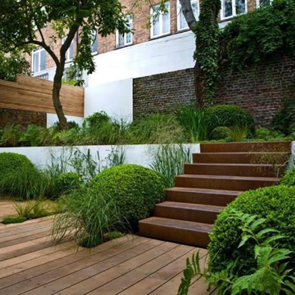 Escaliers en acier Corten sur mesure pour l'architecture extérieure