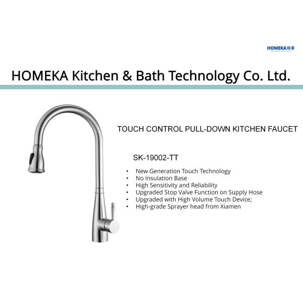 Faucet Sus304 кухни Retractable управлением касания умный с патроном керамического потека свободным