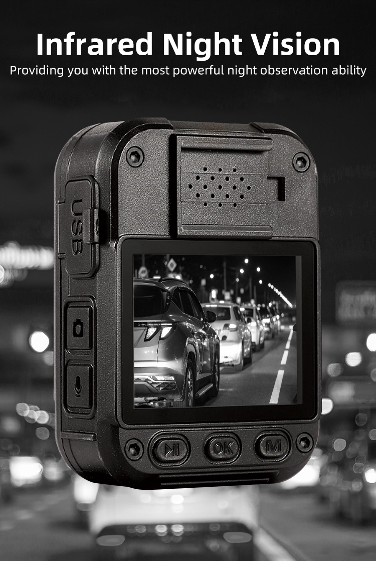 OEM/ODM 1512P QHD Body Cameras IR Night Vision Portable Body Wearable Cameras With 2.0 Inch Screen and GPS for Security Guard