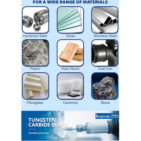 38-81mm Total Length Tungsten Carbide Burr Bits with 6-36mm Head Length