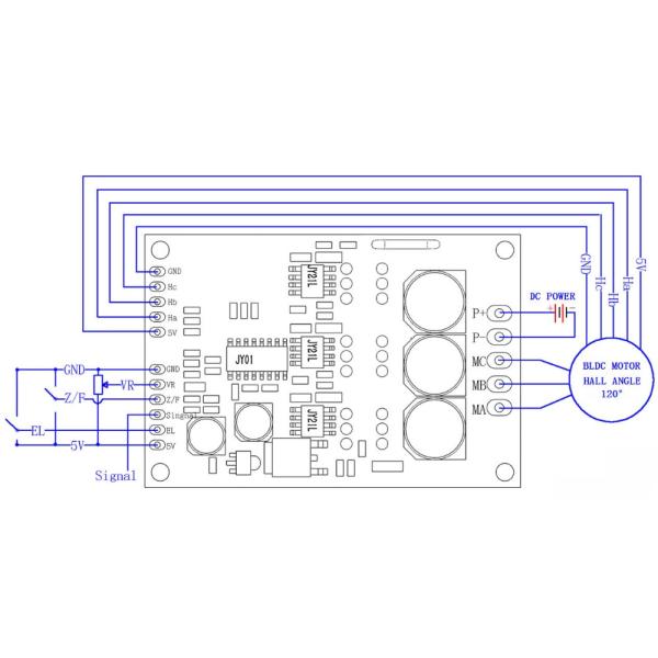 доска водителя 12V 24V 36VDC 15A 500W JYQD-V7.3E3-H BLDC