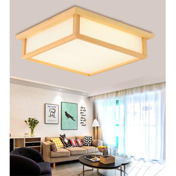 Japanese wooden square led ceiling light minimalist modern bedrooms lamp(WH-WA-34)