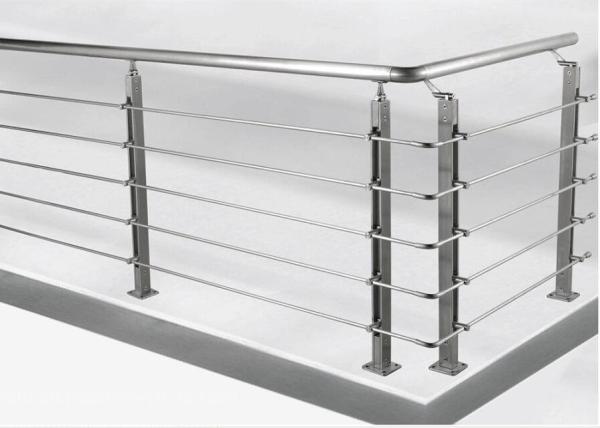 Round Stainless Steel Stair Railing Systems For Prefabricated Modern Balcony
