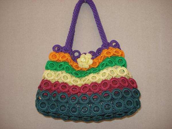 Multicolour Bag purse tote Crochet WOmen Bag handbag fashion shoulder bag flower bag