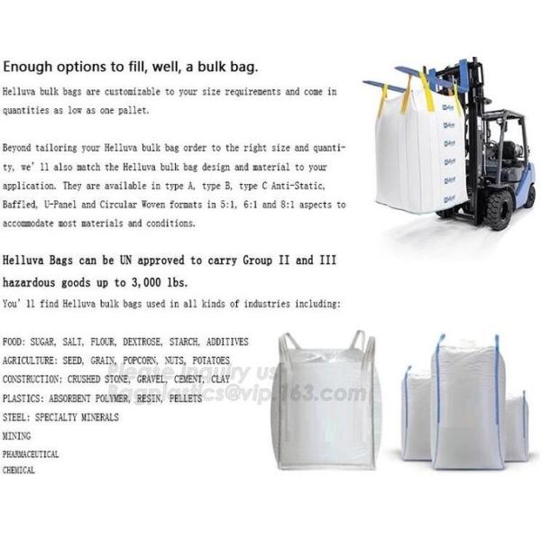 Sand Bags, U-Panel Jumbo Bags, Spout Sacks, Firewood Sacks, Collection Sacks, Dumpster, Breathable Bags
