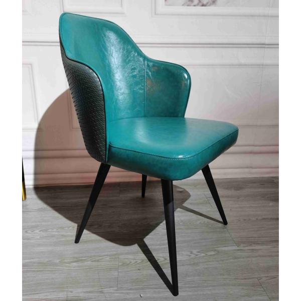 Домашний голубой нордический дизайн обедая стулья освещает роскошный кожаный стул Backrest