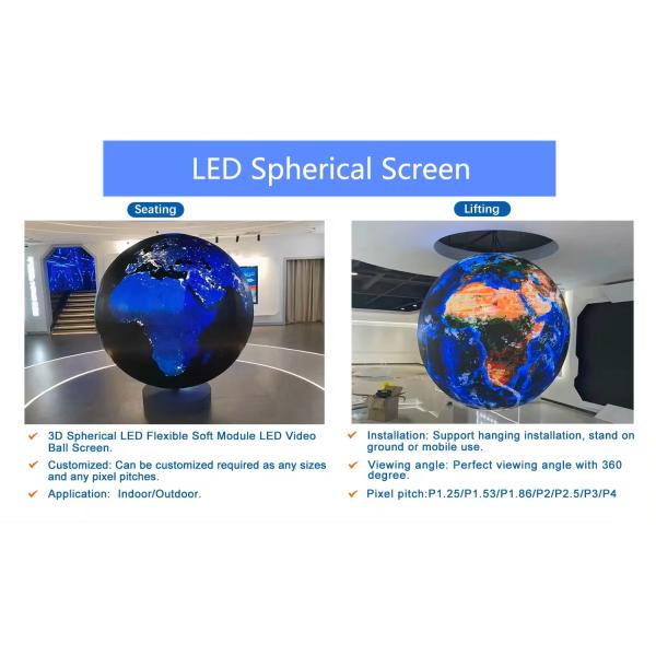 Flexible P2.5 1.2m Sphere Ball Led Display Screen SMD1515