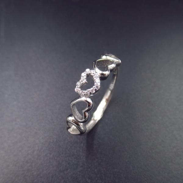 Персонализированный Зирконя серебра ювелирных изделий кубический звенит корейский стиль с двойной формой сердца