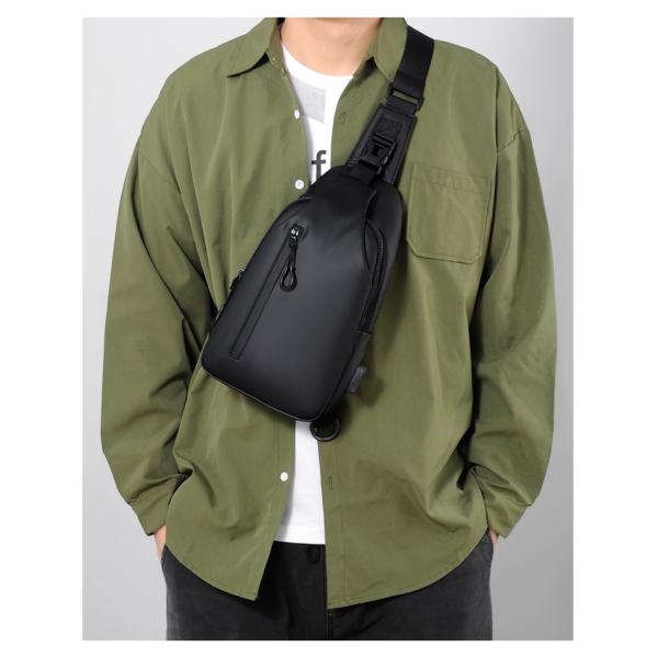 ISO Waterproof Crossbody Sling Bag Mens Sling Chest Bag With USB Charging