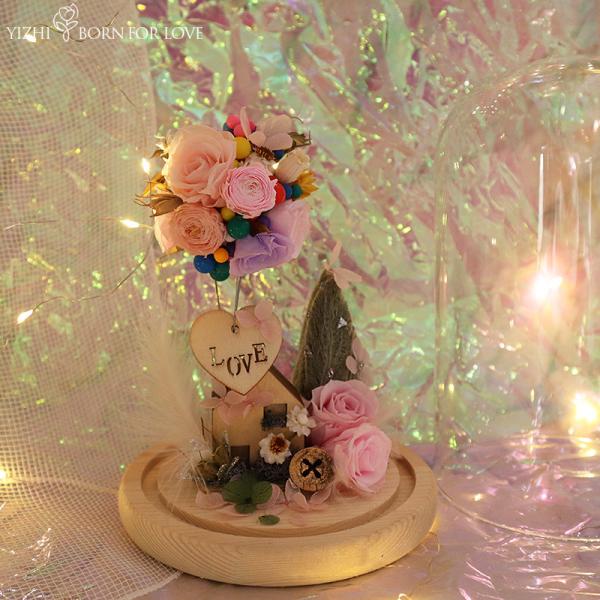 Wedding Gift 3-4 Years Lasting Preserved Rose Flowers In Glass Dome