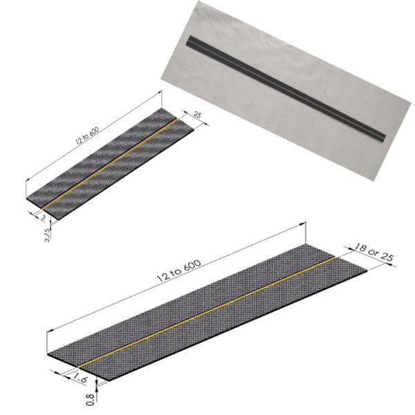 Carbon Kevlar hinge with thickness to 0.5mm and 120kg static load