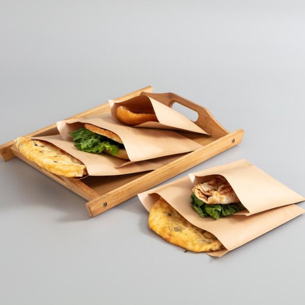 Logo Customized Logo Eco Friendly Recyclable BBQ Hot Dog Chicken Kraft Paper Bag For Food Packaging