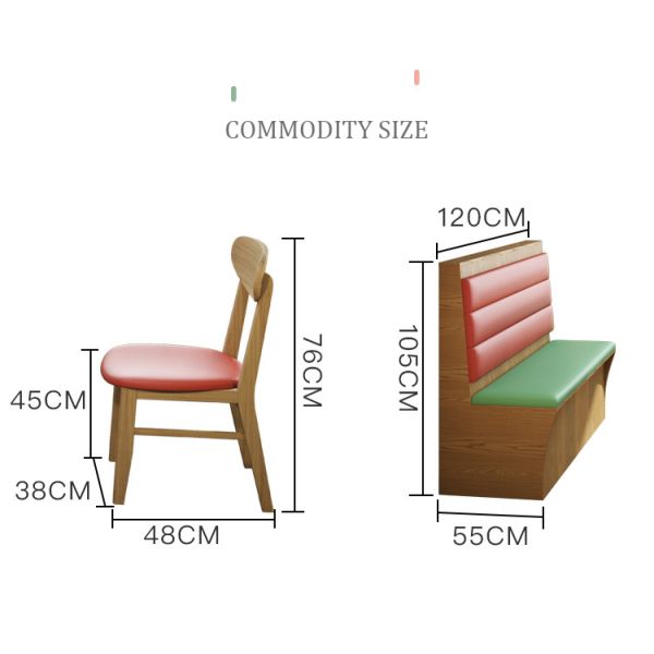 Cafe Shop bar Sofa Dining Table and Chair Combination Simple Modern Restaurant Booth Seating