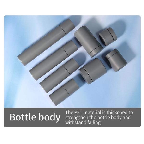 Cylinder Round Plastic Bottles 60ml 100ml 120ml Gray Cylinder Bottles With Caps