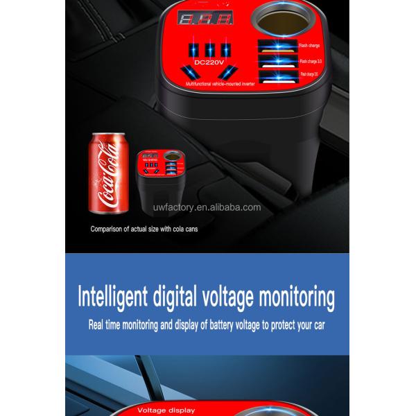 Smart Cooling Universal Power Inverter Auto 12V/24V USB Port Inverter Converter for Cooling Car Refrigerator