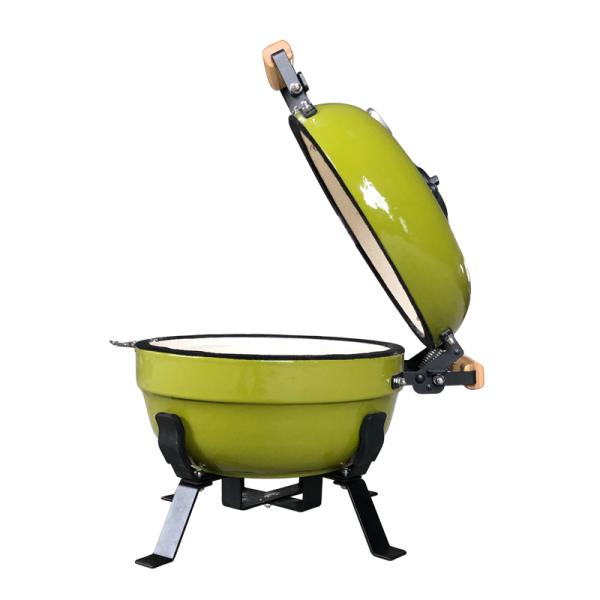 Kimstone 12 Inch Mini  Barbecue Kamado Portable Tandoor Clay Oven Charcoal BBQ Grill Table Smoker