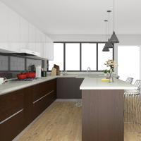 Puertas de MDF Pantry de madera gabinete de cocina moderna tablero de paciente Carcasa