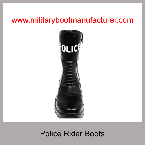 Wholesale China Military Grade Police Officer Rider Boots With Full Grain NAPPA Leather PU Rubber Dual Density Outsole