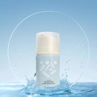 50 ml de plástico de vácuo azul/ vermelho cilíndrico liso com tampa transparente para frasco de loção de shampoo