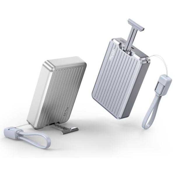 Cellphone 10000mAh Magnetic Wireless Power Bank With Fast Charging Built In Cable