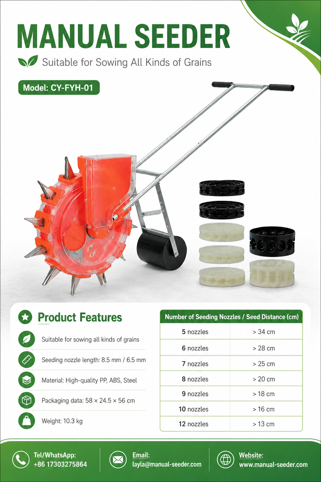 Manual Seeder Machine Planter Strong Efficient Precision Agricultural Tool
