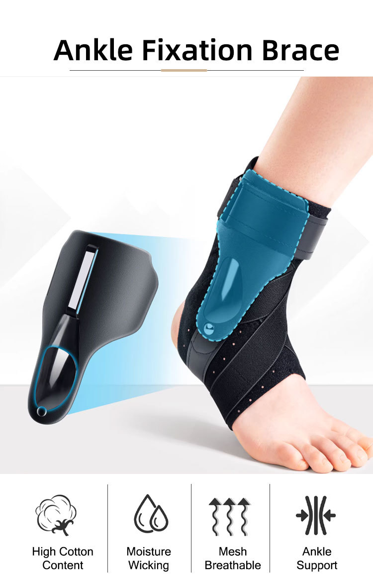 Hinged Ankle Fixation Brace, X‑Shape Compression Ankle Support Brace with Bilateral Stabilizer Shells, for Sprain, Sports Injury, Joint Pain & Post‑Injury Rehabilitation for Men Women