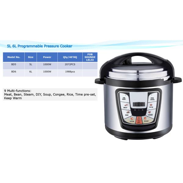 Домочадец 4.1KG 5QT герметическая электрическая кастрюля риса 15 чашек многофунк