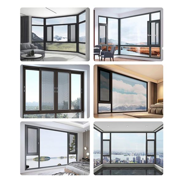 Powder Coating Black Low Gloss 10 Years Warranty Window Aluminium Profile