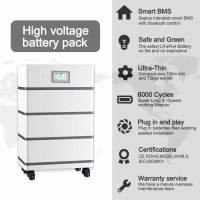 Bateria de lítio empilhável LiFePO4 30kwh Painel Solar Bateria Banco Para Casa
