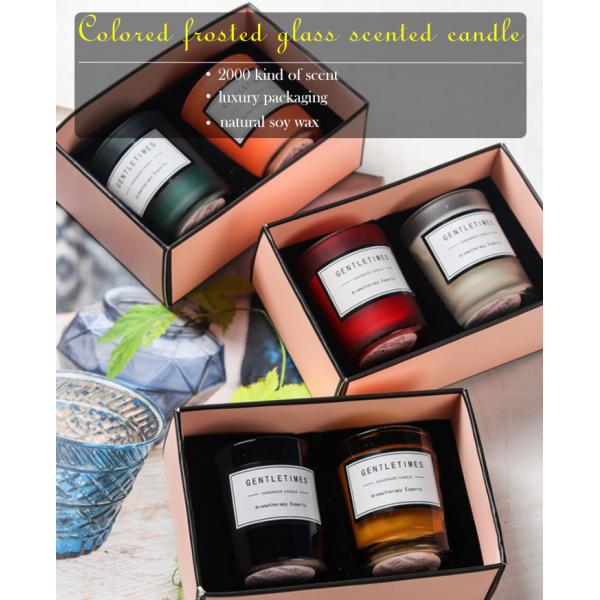 Christmas Luxury Packaging Home Scented Candles Colorful Glass Candle Jar