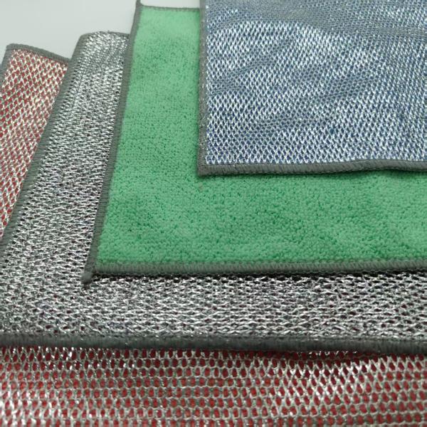 Green Silver Powder Composite Cleaning Cloth Durable Quick-Dry