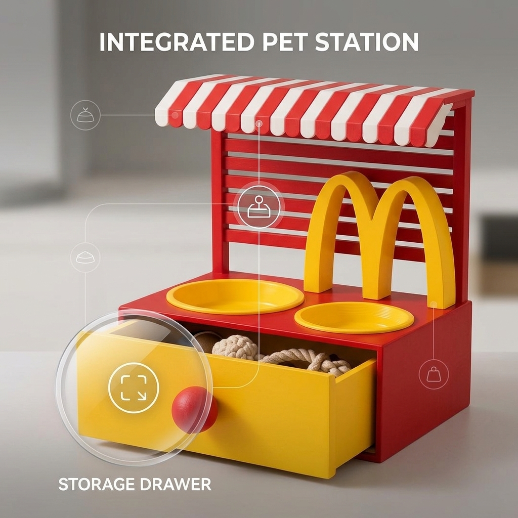 Custom Name 3D Printed Pet Bowl Detachable Stainless Steel Dish for Cats Small Dogs