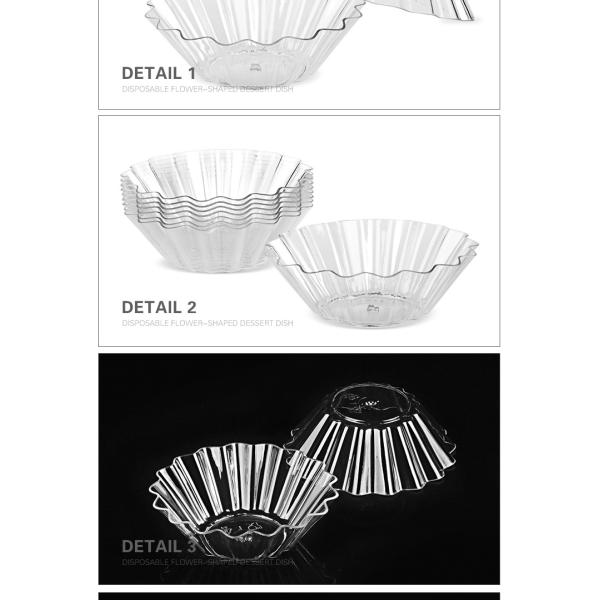 Food grade disposable dessert tableware PS plastic cake dish