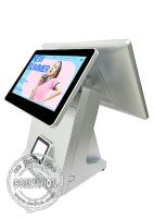 Cajero gemelo Machine de la pantalla táctil de la pantalla de 15,6 pulgadas con la impresora QR Code Scanner