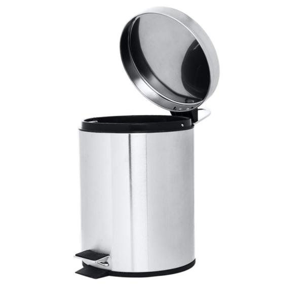 Mini Round Foot Pedal Trash Can  Stainless Steel Dustbin With Garbage Rubbish