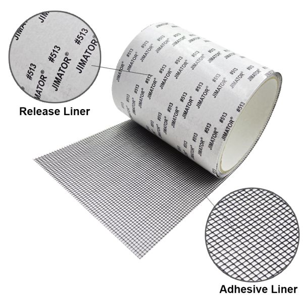 Waterproof Acrylic Window Net Mosquito Net with Hot Melt Adhesive Single Sided 5cm Width for Repairing Torn Screens Masking