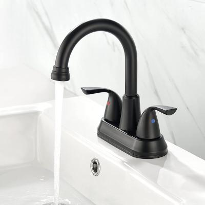 4'' High Arc Centerset Bathroom Faucet In Satin Nickel Matte Black