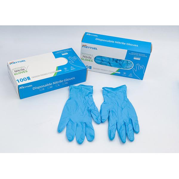 Порошка цвета размера S-M-L-XL перчатки нитрила голубого свободные защитные устранимые