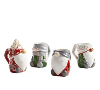as canecas cerâmicas do leite de 12oz 350ml entregam o relevo 3D de pintura para o Natal festivo