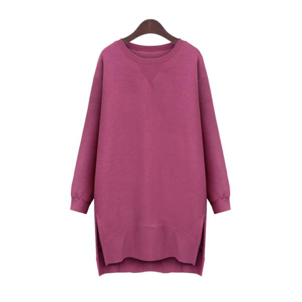 Custom Printed Plus Size Ladies Shirts Women'S Long Sleeve Hoodie Dress