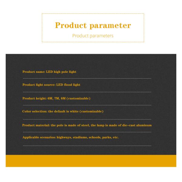 100 Watt 200 Watt 300 Watt Led Pole Light Outdoor Projection Lamp 6-8m