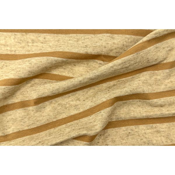Organic Stripe Linen Fabric 22% Linen 78% Cotton Knitted Tweed Fabric