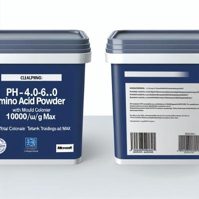 pH 4.0-6.0 Amino Acid Powder with Mould 25CFU/g Max Total Colonier 1000CFU/g Max