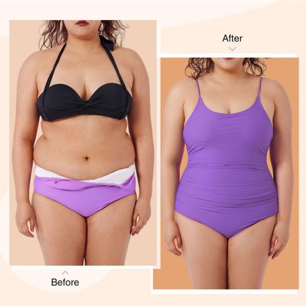 Como mostra fitness bikini roupa de banho HEXIN Custom cintura alta empurrar para cima controle da barriga para mulheres