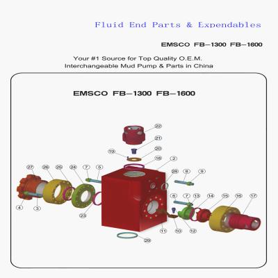 Peças fluidas da extremidade de EMSCO FB1300 que furam Rig Mud Pump Parts