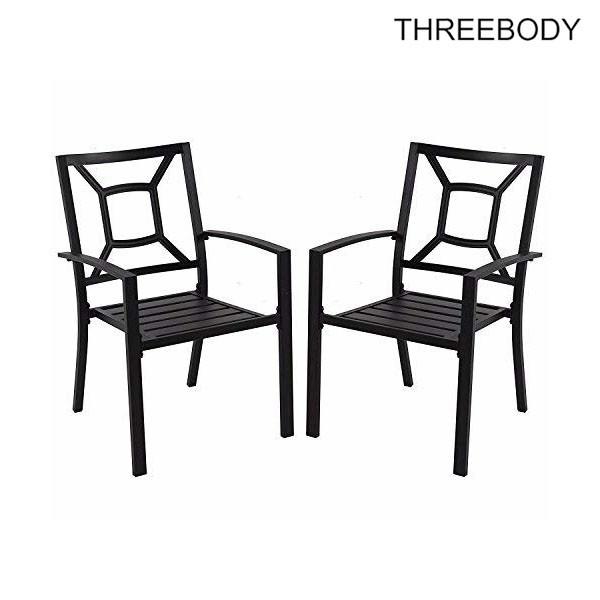 Patio Metal Arm Chairs Outdoor Garden Furniture Indoor Dining Chairs Set