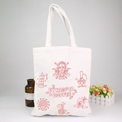 Canvas Printed Reusable Shopping Bags Advertising Cotton Cloth For Student Laptop