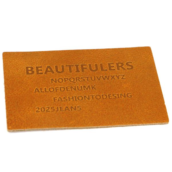 Molding Hot Press Brown Leather Patches For Hat jeans Clothes