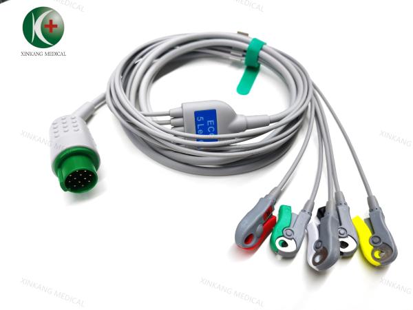 CE 3.0/4.0 Needle ECG Electrode Cable With Gel / Aggressive Gel Adhesive
